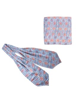 The Tie Hub - Sky Blue Silk Cravat and Pocket Square Combo