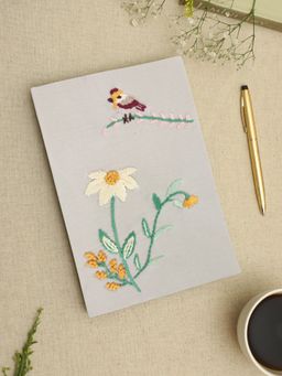 Design Gaatha - Off white Cotton Hand Embroidered Diary