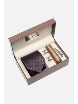 Van Heusen - Men Navy Blue Party Tie & Pocket Square