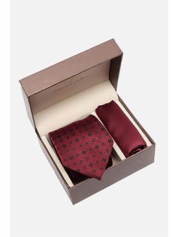 Van Heusen - Men Maroon Party Tie & Pocket Square