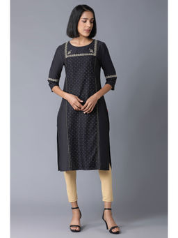 W - Black Polka Dots Kurta
