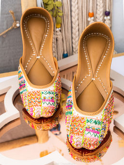 NR by Nidhi Rathi - Sequined Multi-color Juttis