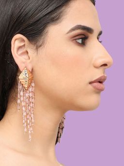 Sohi - Gold Plated Designer Stone Party Drop Earring For Women