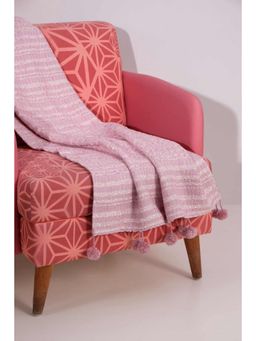 Freedom Tree - Lavender Field Pure Cotton And Viscose Pink Throw - 50 X 70 Inches
