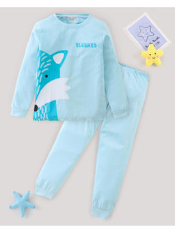 BLUSHES - Kids Blue Fox Sweatshirt with Joggers (Set of 2)