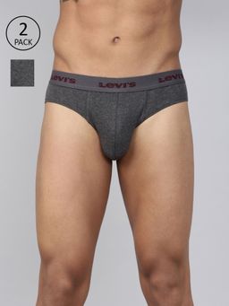 Levi's - 002 Classic Brief for Men with Comfort & Smartskin Technology - Grey (Pack of 2)