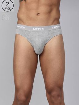 Levi's - 002 Classic Brief for Men with Comfort & Smartskin Technology - Light Grey (Pack of 2)