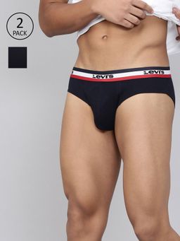 Levi's - 002 Classic Brief for Men with Comfort & Smartskin Technology - Navy (Pack of 2)
