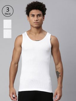 Levi's - 013 Rib Vest with Side Branding Comfort & Smartskin Technology - White (Pack of 3)