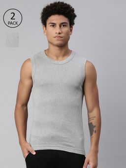 Levi's - 014 Gym Vest with Side Branding Comfort & Smartskin Technology - Grey (Pack of 2)