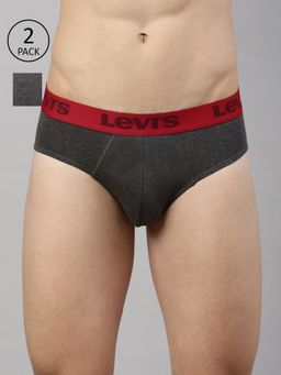 Levi's - 066 Active Brief for Men with Comfort & Smartskin Technology - Grey (Pack of 2)