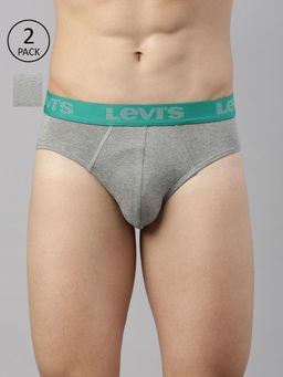Levi's - 066 Active Brief for Men with Comfort & Smartskin Technology - Grey (Pack of 2)