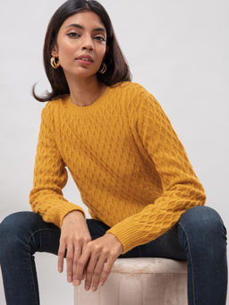 Twenty Dresses by Nykaa Fashion - The Knitted Beauty Yellow Sweater