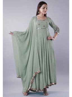UTSAV FASHION - Women Green Sequinned Anarkali Kurta & Leggings with Dupatta