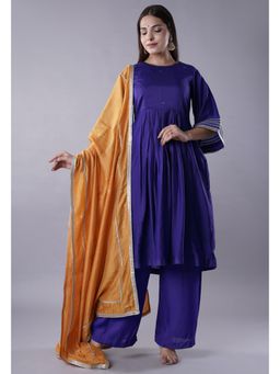 UTSAV FASHION - Women Navy Blue Sequined Anarkali Kurta & Pant with Dupatta