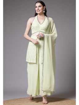 UTSAV FASHION - Women Yellow Embroidered Kurti & Sharara with Dupatta