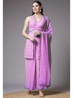 UTSAV FASHION - Women Pink Embroidered Kurti & Sharara with Dupatta