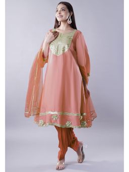 UTSAV FASHION - Women Peach Embellished Kurta & Salwar with Dupatta