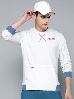 Alcis - Men White Solid Sweatshirt