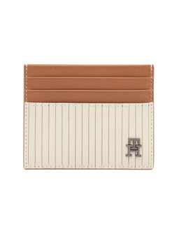 Tommy Hilfiger - Men Off White & Tan RFID Protected Woodlawn Card Holder