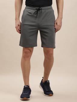 Turtle - Men Polyester Solid Regular Fit Grey Shorts