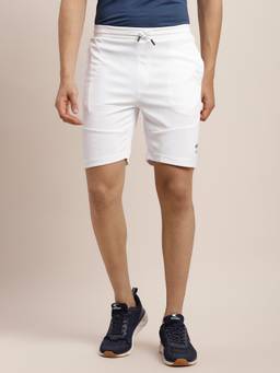 Turtle - Men Knitted Solid Regular Fit White Shorts