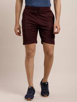 Turtle - Men Knitted Cut N Sew Regular Fit Maroon Shorts