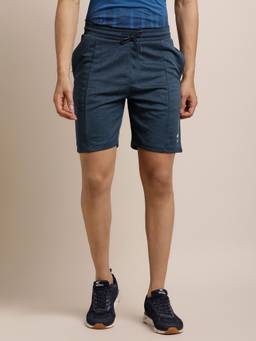 Turtle - Men Knitted Cut N Sew Regular Fit Blue Shorts