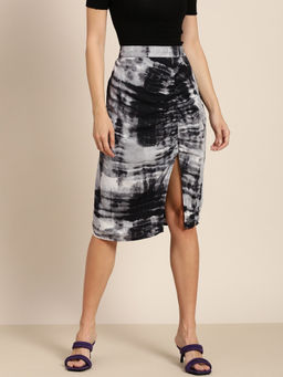 Marie Claire - Women Casual Black Printed Knee Skirt