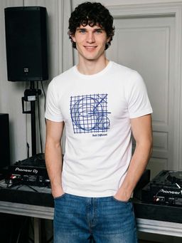 Bewakoof - White Motion Graphic Printed T-Shirt