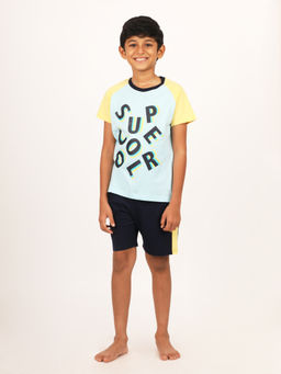 mackly - Boys Bue Printed Nightsuit (Set of 2)