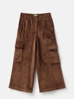 United Colors of Benetton - Solid Regular Fit Velour Cargo Trousers