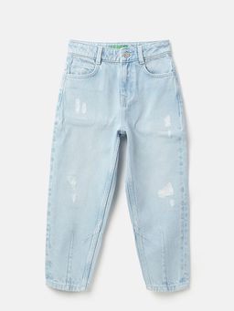 United Colors of Benetton - Solid Slouchy Fit Ice Wash Damaging Denim Jeans