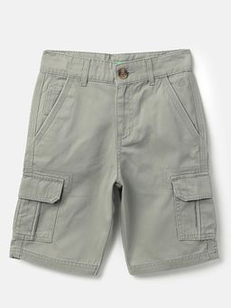 United Colors of Benetton - Solid Regular Fit Triple Needle Piping Detail Cargo Shorts