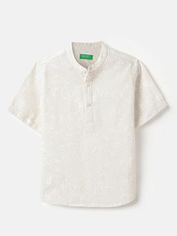 United Colors of Benetton - Regular Fit Mandarin Collar Printed Shirt