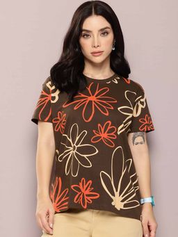 DILLINGER - Brown Printed T-Shirt