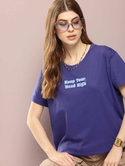 DILLINGER - Navy Blue Embroidered T-Shirt