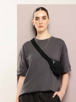 DILLINGER - Grey Solid Oversized T-Shirt
