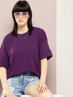 DILLINGER - Lavender Solid Oversized T-Shirt
