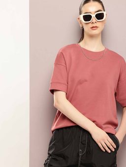 DILLINGER - Mauve Solid Oversized T-Shirt