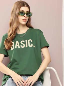 DILLINGER - Green Typography T-Shirt