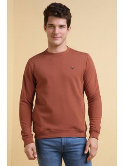 Allen Solly - Men Maroon Crew Neck Full Sleeves Casual Sweatshirt
