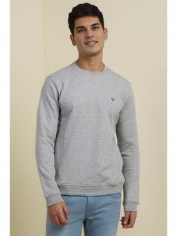 Allen Solly - Men Grey Crew Neck Full Sleeves Casual Sweatshirt