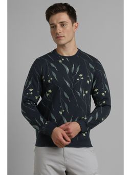 Simon Carter - Navy Blue Printed Sweatshirt