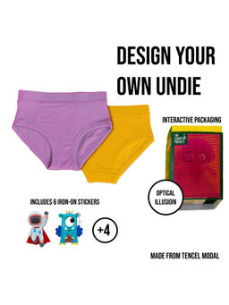 The Cover Up Project - Girls Purple & Yellow The Cover Up Tencel Modal Panties (Pack of 2)