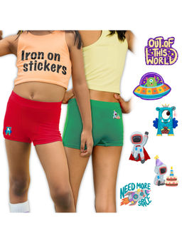 The Cover Up Project - Girls Green & Red TCUP TENCEL Modal Panties (Pack of 2)