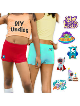 The Cover Up Project - Girls Turquoise & Red TCUP TENCEL Modal Panties (Pack of 2)