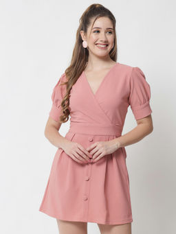 Trend Arrest - Pink Overlap Dress