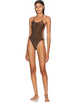THE ATTICO - Zebra Printed One Piece Swimsuit
