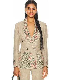BODE - Embroidered Trumpet Flower Suit Jacket